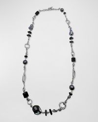 Stephen Dweck - Black Agate And Baroque Pearl Necklace In Sterling Silver - Lyst