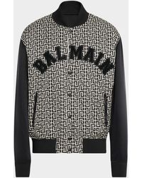 Balmain - Varsity Monogram Bomber Jacket With Patches - Lyst