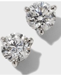 Memoire - Platinum Diamond Post Earrings, 2tcw. - Lyst