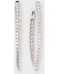 Memoire - 18k White Gold Imperial Diamond Hoop Earrings - Lyst