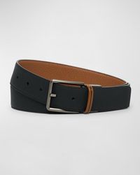 ZEGNA - Signifier Stripe Reversible Leather Belt - Lyst