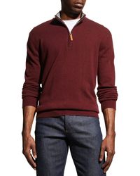 Neiman Marcus - Wool-Cashmere 1/4-Zip Sweater - Lyst