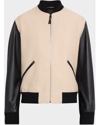 Givenchy - Apos;S Mixed-Material Logo Bomber Jacket - Lyst