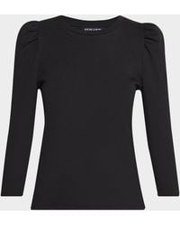 Veronica Beard - Britney Puff-Sleeve Cotton Top - Lyst