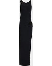 Versace - Medusa Safety-Pin Cotton-Stretch Rib Maxi Dress - Lyst