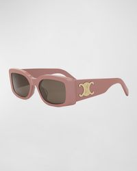 Celine - Triomphe Acetate Rectangle Sunglasses - Lyst
