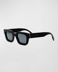 Fendi - Signature Oval Logo Sunglasses - Lyst