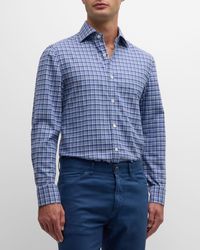 Isaia - Cotton Check Sport Shirt - Lyst