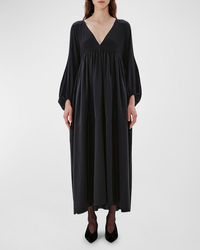 Another Tomorrow - Bishop-Sleeve Empire-Waist Maxi Dress - Lyst