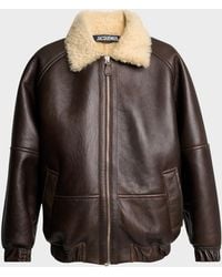 Jacquemus - Apos;S Leather And Shearling Bomber Jacket - Lyst