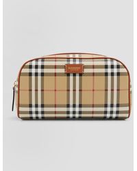 Burberry - Check Zip Cosmetic Pouch Bag - Lyst