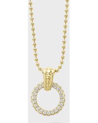 Lagos - 18k 9mm Diamond-circle Pendant Necklace - Lyst