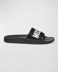 Moschino - Logo-embossed Pool Slide Sandals - Lyst