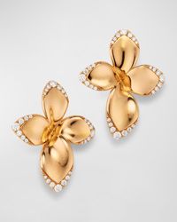 Pasquale Bruni - Giardini Segreti 18k Rose Gold Diamond Flower Earrings - Lyst