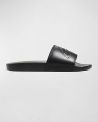 Brioni - Leather And Rubber Slide Sandals - Lyst