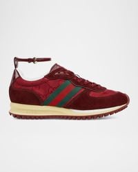 Gucci - Suede Re-Motion Ankle Strap Sneakers - Lyst