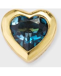 Ippolita - 18k Rock Candy Caramella Heart Stud Earring In London Blue Topaz, Single - Lyst