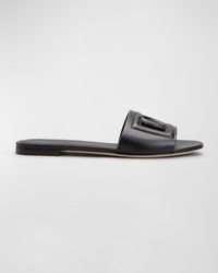 Dolce & Gabbana - Cutout Dg Flat Slide Sandals - Lyst