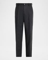 Theory - Apos;S Cashmere Flannel Relaxed-Fit Pleated Trousers - Lyst