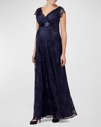 TIFFANY ROSE - Maternity Eden Long Floral-Lace Gown With Satin Sash - Lyst