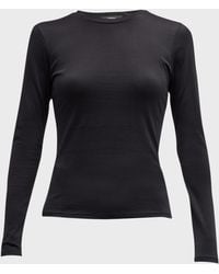 Theory - Tiny Tee Long-Sleeve Cotton T-Shirt - Lyst