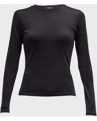 Theory - Tiny Tee Long-Sleeve Cotton T-Shirt - Lyst