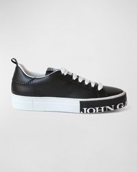 John Galliano - Logo Sole Low-Top Leather Sneakers - Lyst