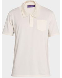 Ralph Lauren - Cotton And Cashmere Pique Pocket Polo Shirt - Lyst