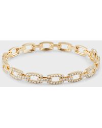 Siena Jewelry - 14k Yellow Gold Diamond Link Bangle Bracelet, 16cm - Lyst