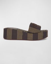 Fendi - Sunshine Pequin Striped Platform Sandals - Lyst