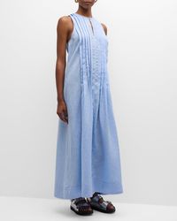 Bondi Born - Nikko Pleated Linen Sleeveless Maxi Dress - Lyst