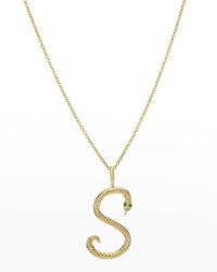 Zoe Lev - 14K Snake Initial Necklace - Lyst