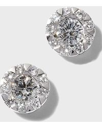 Memoire - 18k White Gold Diamond Bouquet Stud Earrings, 0.65tcw - Lyst