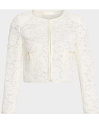 LoveShackFancy - Junetta Floral Lace Cropped Jacket - Lyst
