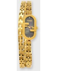 Fendi - O'Lock Vertical Oval Bracelet Watch With Diamonds - Lyst