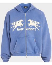 Represent - Apos;S Pegasus Logo Cotton Oversized Zip-Up Hoodie - Lyst