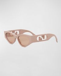Fendi - O'Lock Monochrome Acetate Cat-Eye Sunglasses - Lyst