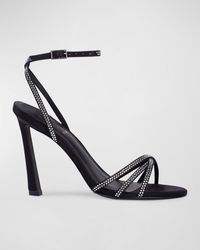 Black Suede Studio - Serafina Crystal Satin Ankle-strap Sandals - Lyst