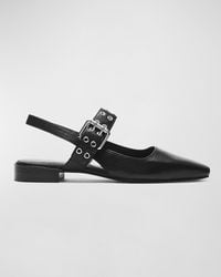 Rag & Bone - Astra Leather Buckle Slingback Ballerina Flats - Lyst