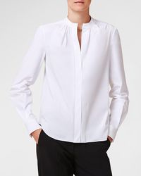 Callas Milano - Olympia Ruched Long-Sleeve Cotton Blouse - Lyst