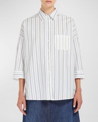 Weekend by Maxmara - Venus Striped Button-Down Cotton Shirt - Lyst