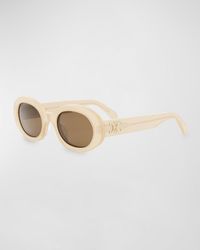 Celine - Triomphe Acetate Oval Sunglasses - Lyst