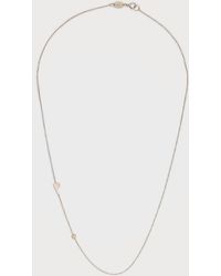 Zoe Lev - 14K Personalized 0.03Ct Asymmetric Initial & Diamond Bezel Necklace - Lyst