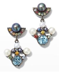 M.c.l  Matthew Campbell Laurenza - Pearl And Multi-stone Drop Earrings With Sapphires And Topaz - Lyst