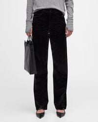 Enza Costa - Satin High-Rise Straight-Leg Faux Leather Pants - Lyst