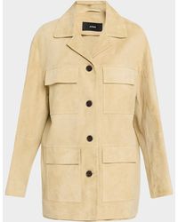Arma - Sendy Button-Down Suede Jacket - Lyst