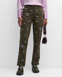 Libertine - Pansies Chino Pants With Crystal Detail - Lyst