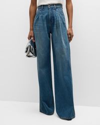 Veronica Beard - Mia Double-pleated Wide-leg Jeans - Lyst