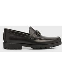 Ferragamo Rubber Sole Loafers in Brown for Men Lyst