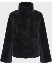 Gorski - Reversible Chevron Shearling Jacket Horizontal Sleeves - Lyst